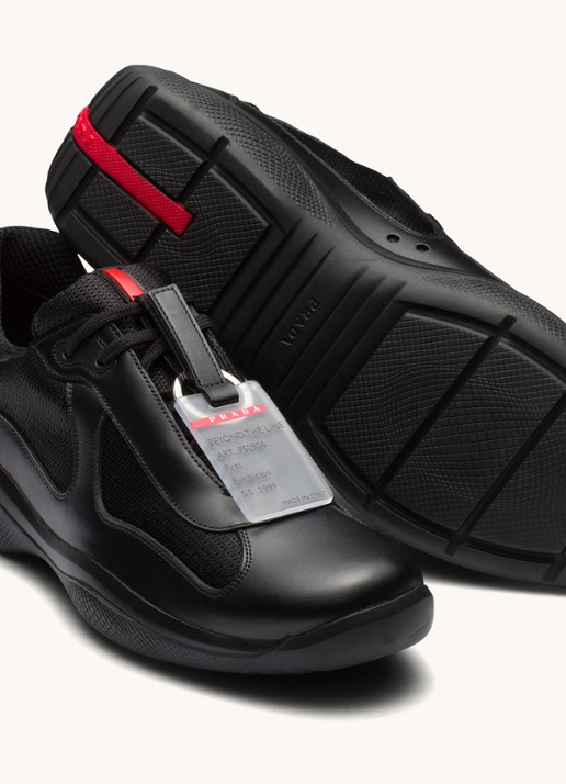 Prada America's Cup Original sneaker met leren details - detail 7 zwart