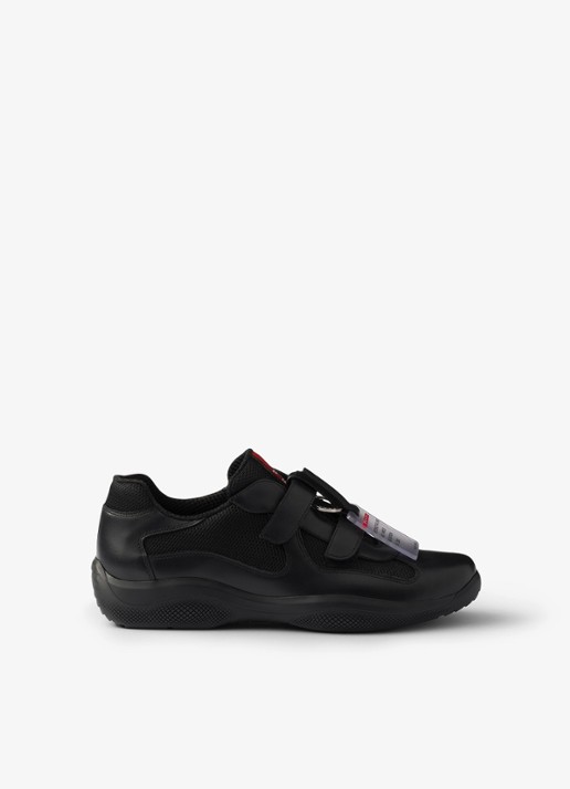 Prada America's Cup Original sneaker met leren details - voorkant 2 zwart