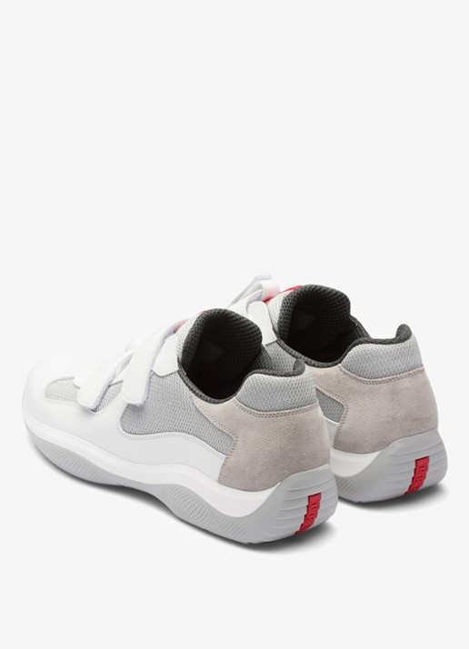 Prada America's Cup Original sneaker met leren details - achterkant wit