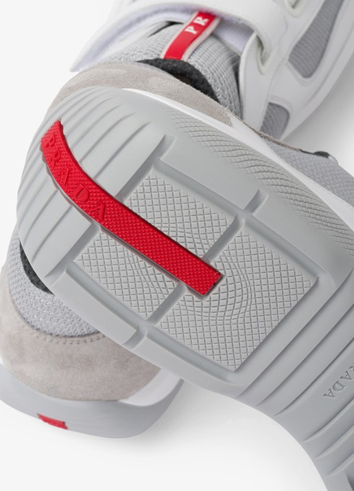 Prada America's Cup Original sneaker met leren details - detail 5 wit