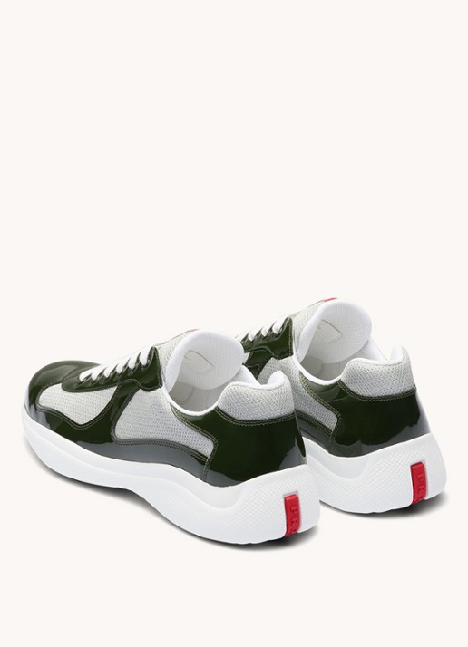 Prada America's Cup sneaker met lakleren details - detail groen
