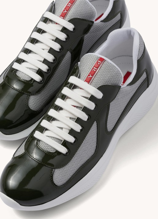 Prada America's Cup sneaker met lakleren details - detail 2 groen