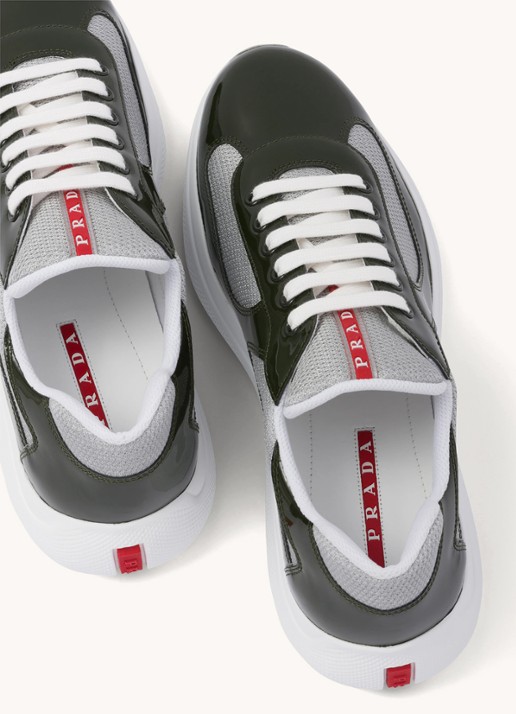 Prada America's Cup sneaker met lakleren details - detail 3 groen