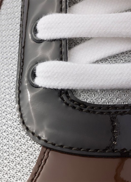 Prada America's Cup sneaker met lakleren details - detail 3 bruin