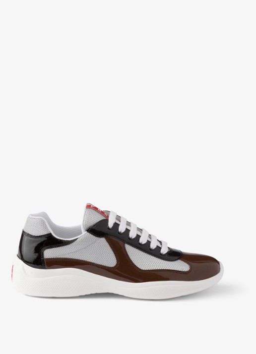 Prada America's Cup sneaker met lakleren details