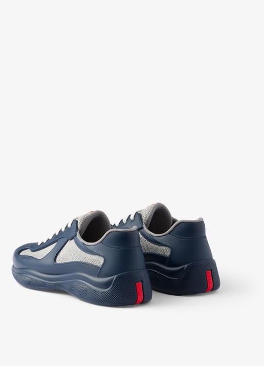 Prada America's Cup sneaker met mesh details - achterkant 5 donkerblauw
