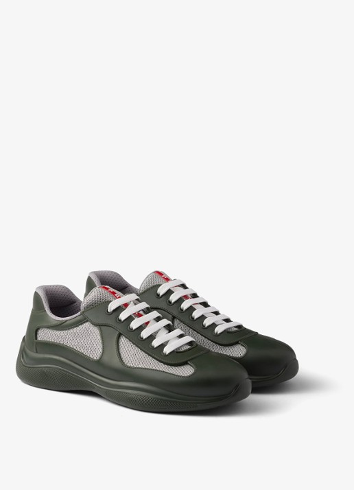 Prada America's Cup sneaker met mesh details - voorkant 5 groen