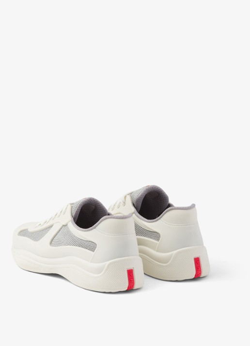 Prada America's Cup sneaker met mesh details - achterkant 3 wit