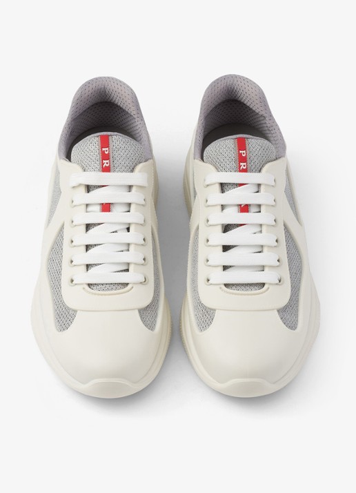 Prada America's Cup sneaker met mesh details - detail wit