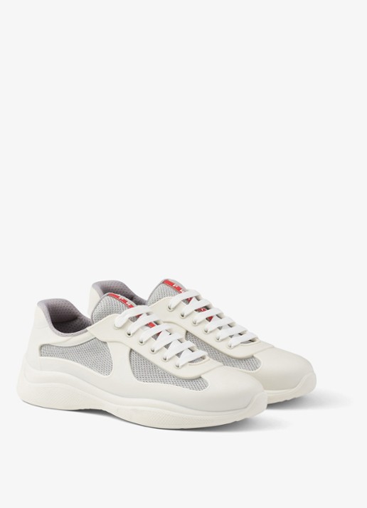 Prada America's Cup sneaker met mesh details - voorkant 5 wit