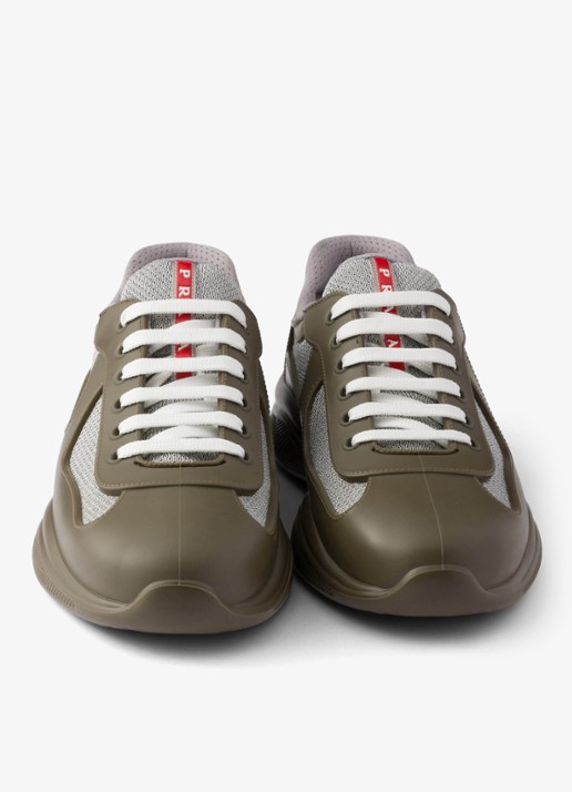 Prada America's Cup sneaker met mesh details - detail 2 legergroen
