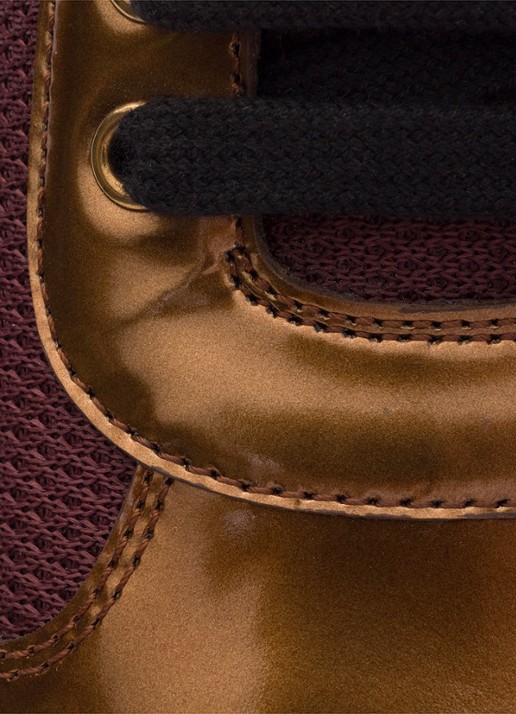 Prada America's Cup sneaker van mesh met metallic finish - detail 5 goud