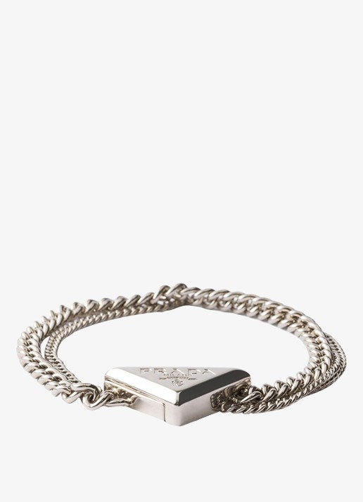 Prada Armband met logo - voorkant 2 zilver
