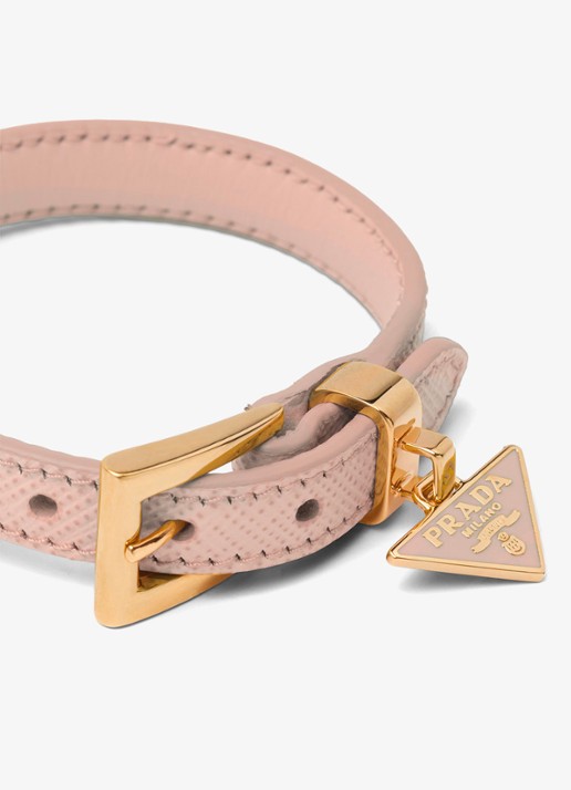 Prada Armband van leer met hanger - voorkant 2 oudroze
