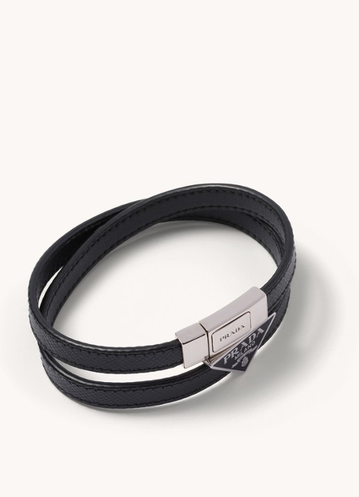 Prada Armband van leer met logo