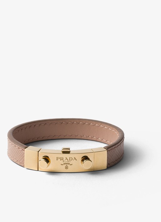 Prada Armband van leer met logo