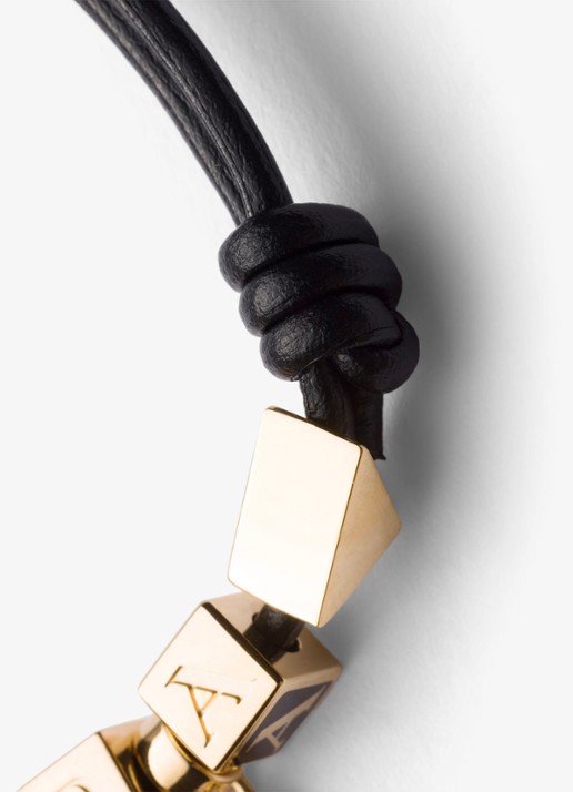 Prada Armband van leer met logo - detail 3 zwart