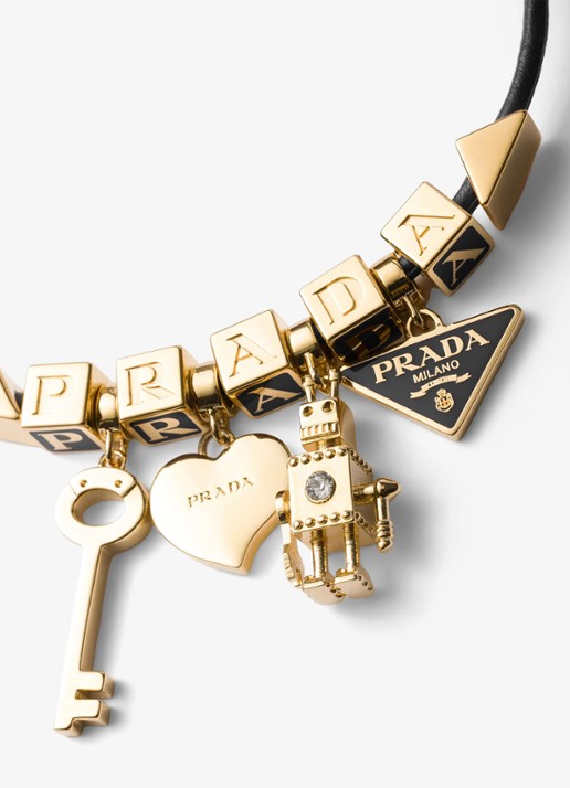 Prada Armband van leer - detail 2 zwart