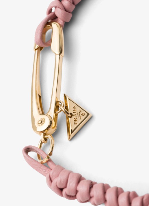 Prada Armband van leer - detail 3 oudroze
