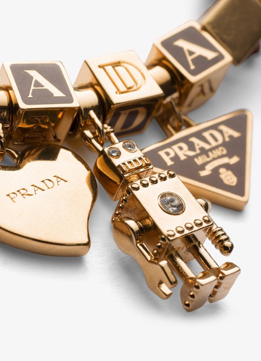 Prada Armband van leer - detail bruin