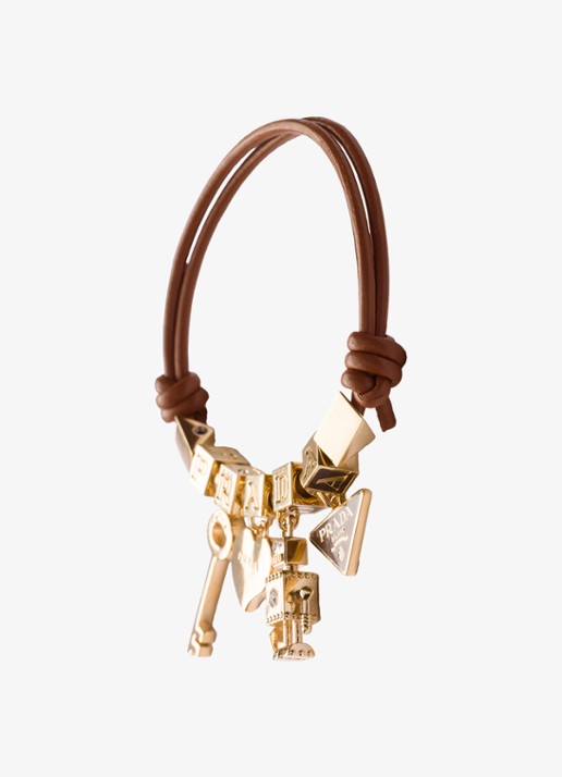 Prada Armband van leer - voorkant 3 bruin