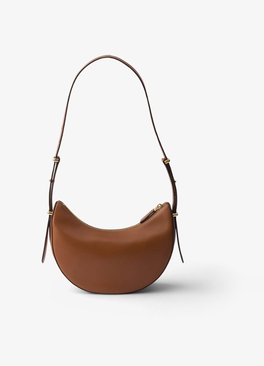 Prada Arqué Small schoudertas van kalfsleer - achterkant 4 bruin