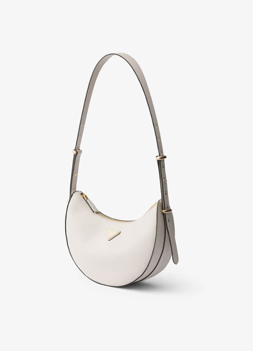 Prada Arqué Small schoudertas van kalfsleer - voorkant 6 wit