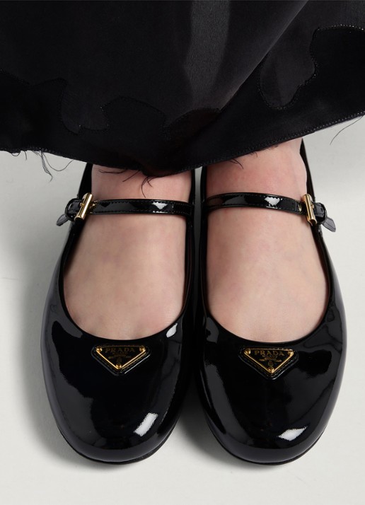 Prada Ballerina van lakleer - achterkant 6 zwart