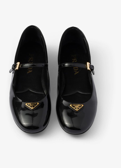 Prada Ballerina van lakleer - detail 3 zwart