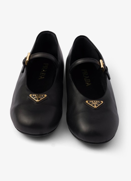 Prada Ballerina van leer - detail 5 zwart
