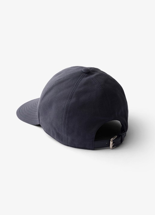 Prada Baseball pet met logoborduring - detail donkerblauw