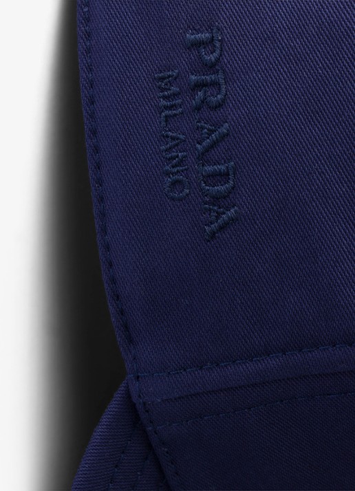 Prada Baseball pet met logoborduring - detail 3 donkerblauw