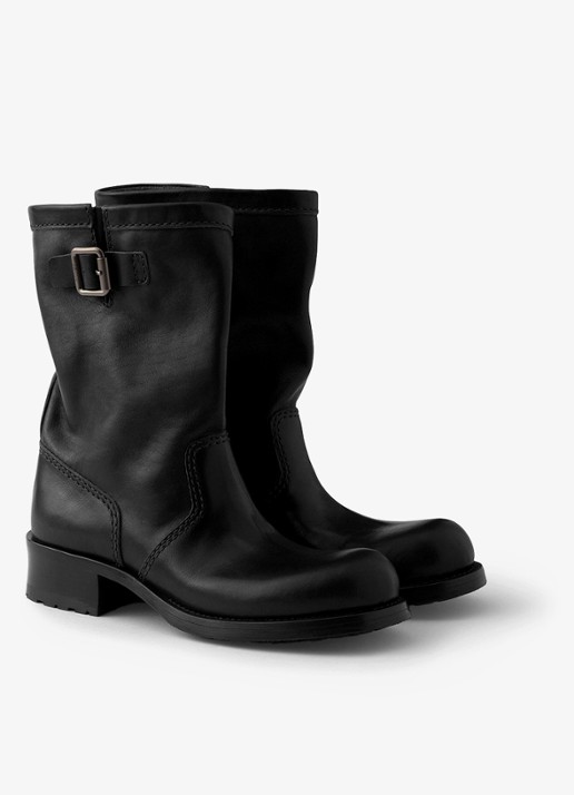 Prada Biker boot van kalfsleer - voorkant 2 zwart