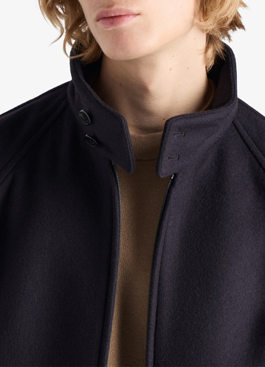 Prada Bomberjack in kasjmierblend - detail 4 donkerblauw