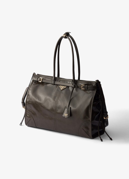 Prada Bonnie Extra-Large schoudertas van kalfsleer - voorkant 2 groen