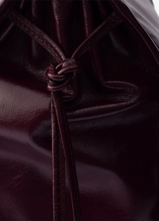 Prada Bonnie Extra-Large schoudertas van kalfsleer - detail 3 bordeauxrood