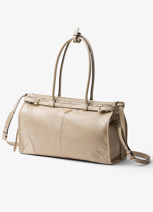 Prada Bonnie Large schoudertas van kalfsleer - detail 2 beige