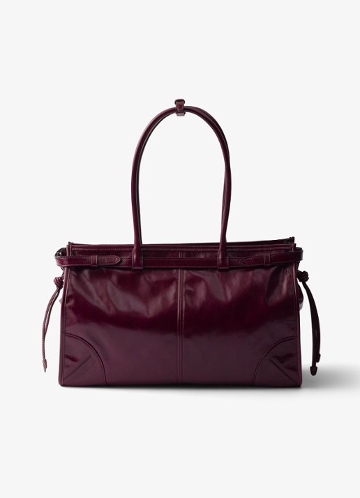 Prada Bonnie Large schoudertas van kalfsleer - achterkant 6 bordeauxrood