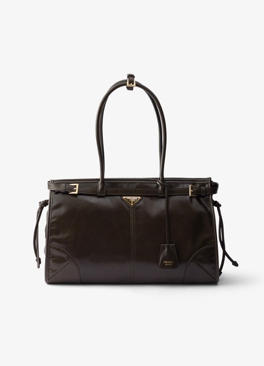 Prada Bonnie Large schoudertas van kalfsleer - voorkant groen