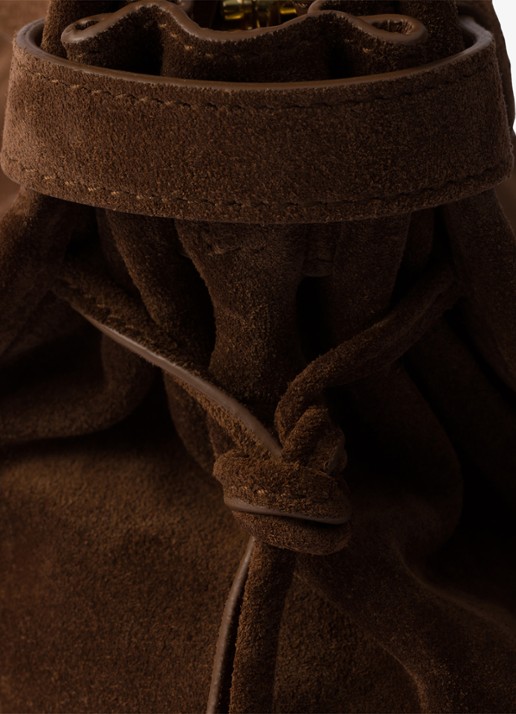 Prada Bonnie Large schoudertas van kalfssuède - detail 6 bruin