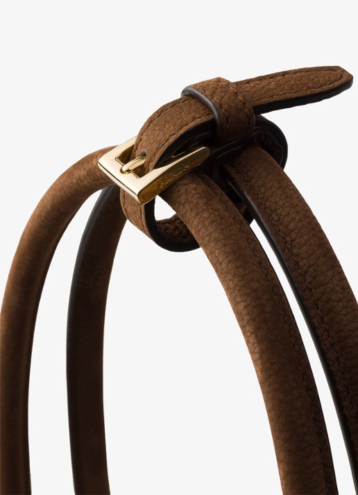 Prada Bonnie Large schoudertas van nubuck - detail 4 donkerbruin
