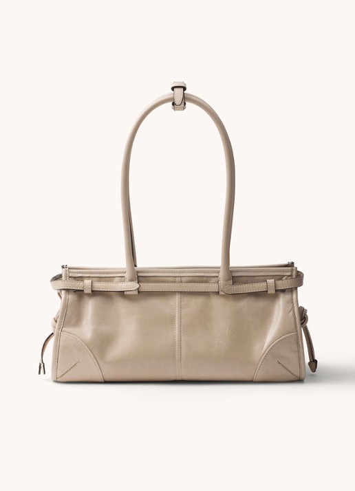 Prada Bonnie Medium schoudertas van kalfsleer - detail 4 beige