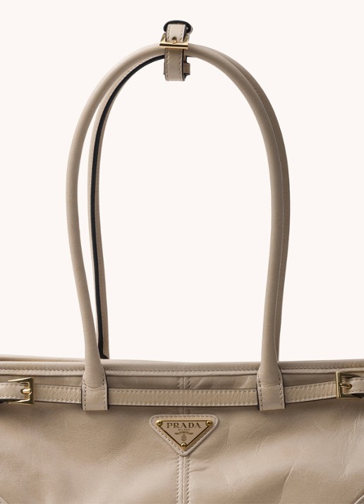 Prada Bonnie Medium schoudertas van kalfsleer - detail 6 beige