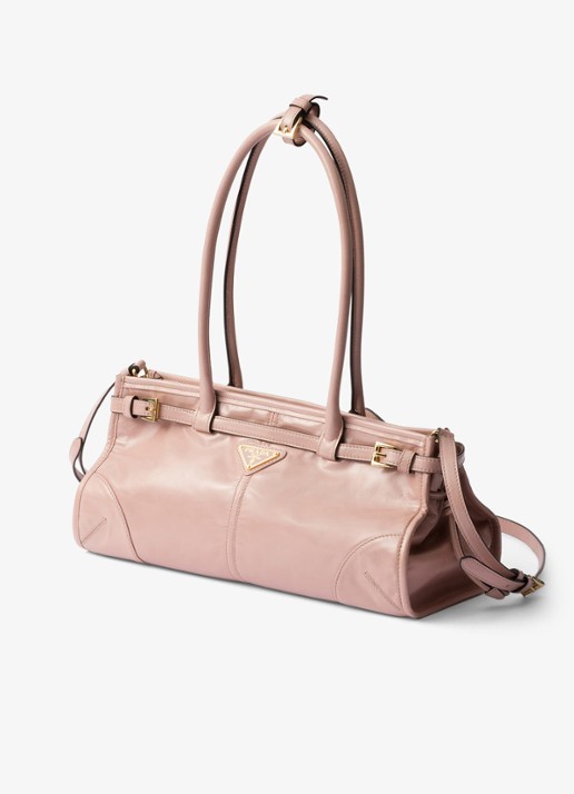 Prada Bonnie Medium schoudertas van kalfsleer - achterkant oudroze