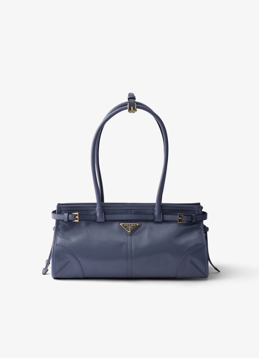 Prada Bonnie Medium schoudertas van kalfsleer - voorkant 3 petrol