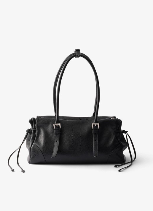 Prada Bonnie Medium schoudertas van kalfsleer - achterkant zwart