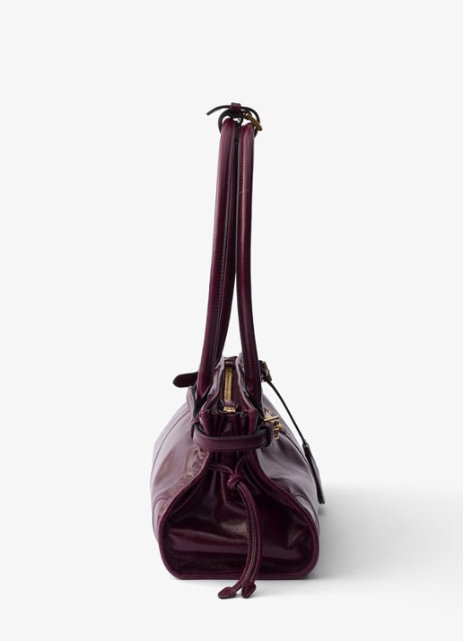 Prada Bonnie Medium schoudertas van kalfsleer - detail 4 donkerrood