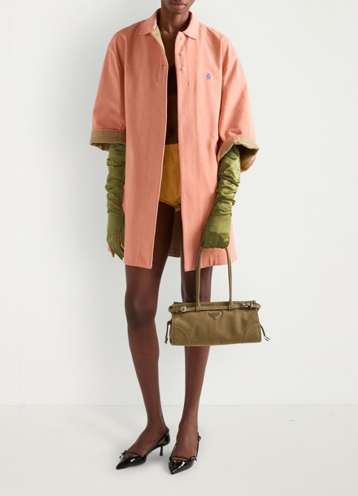 Prada Bonnie Medium schoudertas van nubuck - detail 6 khaki