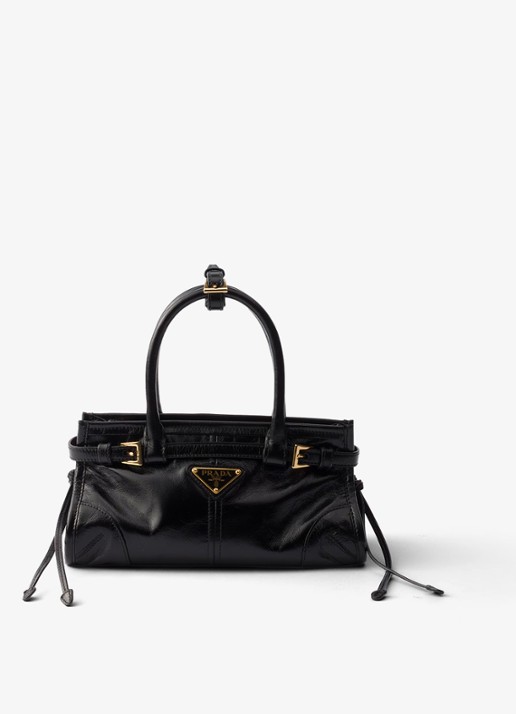 Prada Bonnie Mini handtas van kalfsleer - voorkant zwart