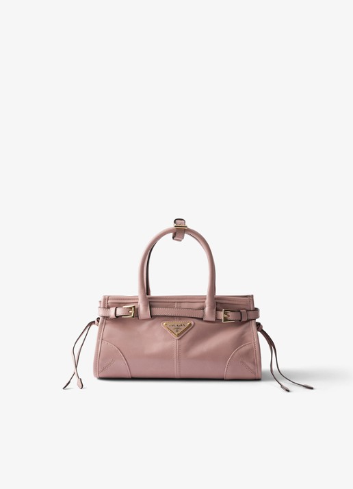 Prada Bonnie Mini handtas van kalfsleer - voorkant 5 oudroze